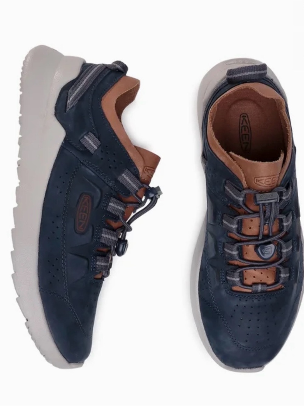 KEEN Highland Men Sneakers 1022245 Blue Nights Drizzle Leather Shoes Size 10 US